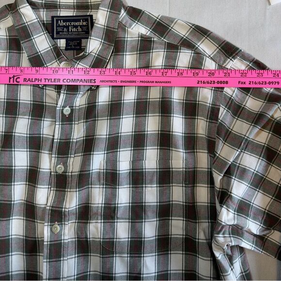 Abercrombie‎ & Fitch Muscle Shirt Mens L Plaid Button-Down Long Sleeve - Picture 2 of 10